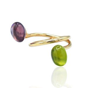 Superoro 18K Rose Gold Amethyst & Peridot Ring